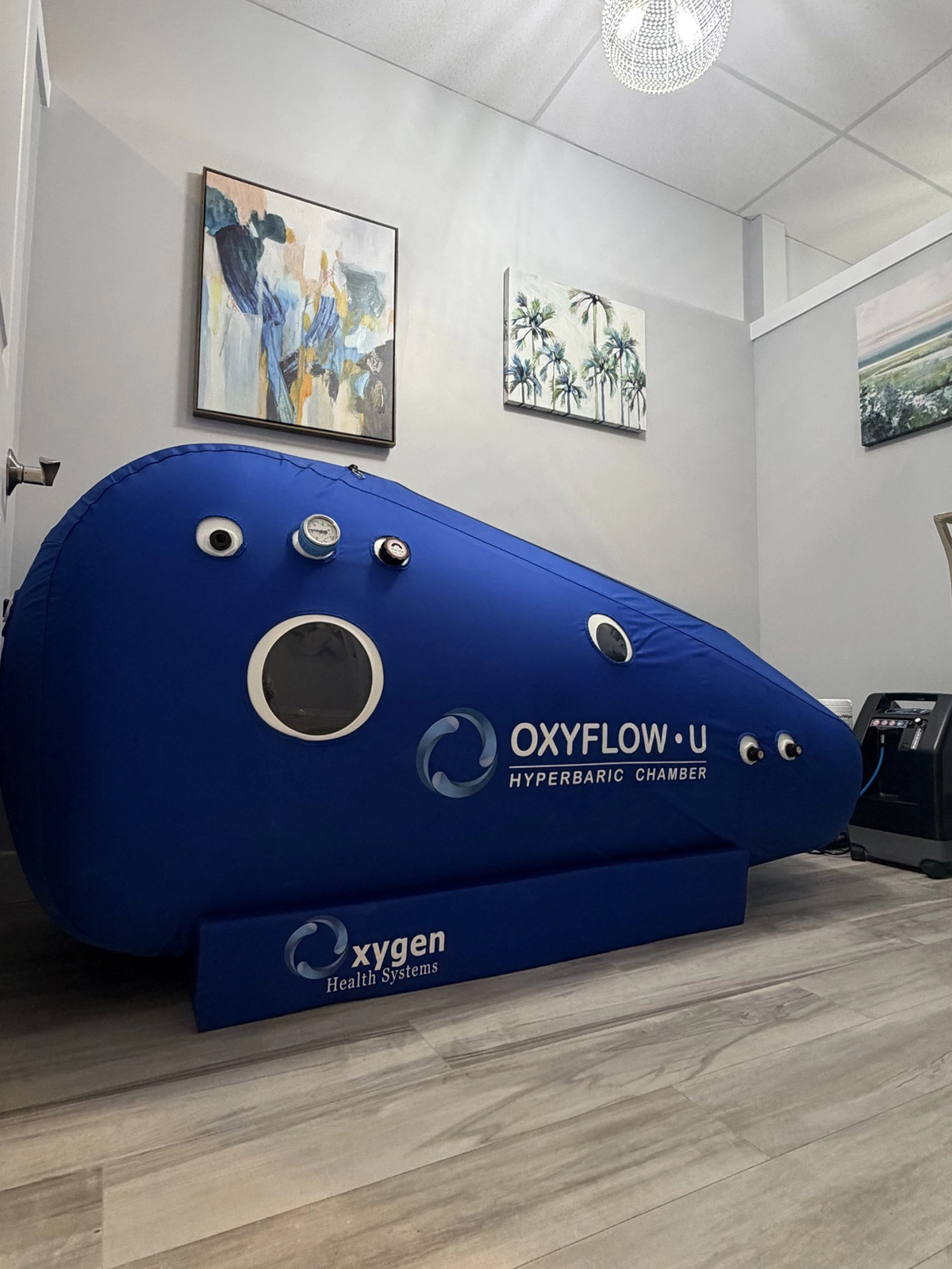 Outside of hyperbaric chamber